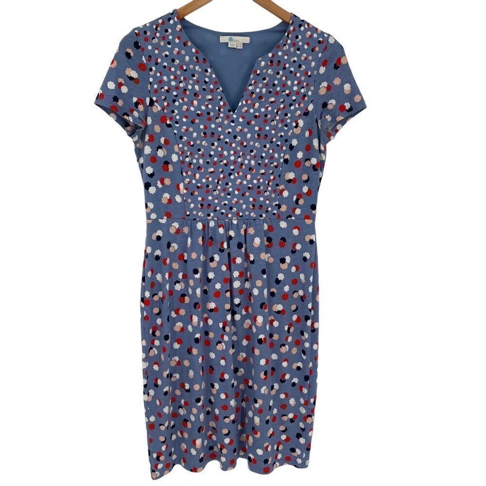 Boden Emory Jersey Dress Short Sleeve Above Knee Soft Blue Women 6 Regular J0181
